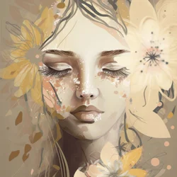 Retrato floral etéreo