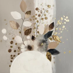 Abstracto floral dorado