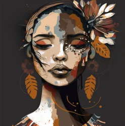 Retrato de una mujer con los ojos cerrados
