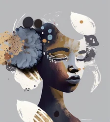 Mujer serena y abstracta