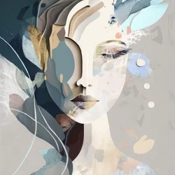 Mujer serena y abstracta