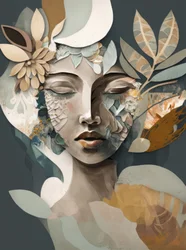 Mujer floral serena
