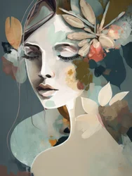 Mujer floral serena