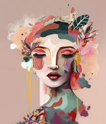 Retrato floral lleno de vida