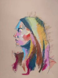 Estudio de color 3, 2023 (pastel sobre papel)