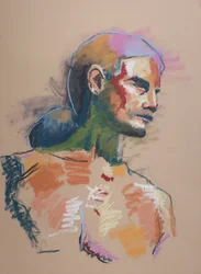 Estudio de color 6, 2023 (pastel sobre papel)