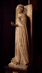 Primavera, escultura del Ciclo de las Estaciones, por Benedetto Antelami, Baptisterio de Parma, Emilia-Romaña, Italia