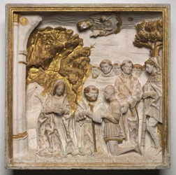 Pier Francesco Visconti, Corte de Saliceto, adorando al Niño Jesús, poco después de 1484