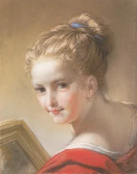 Estudio de una niña en rojo