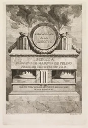 Mascarada a la griega: Página de dedicación, 1771