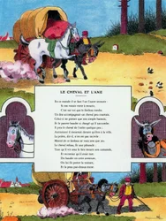 El caballo y el asno, ilustración de 
