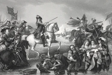 Batalla del Boyne, grabado por W. French