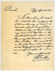 Carta de Benjamin Franklin a David Hartley MP, 14 de abril de 1782