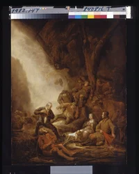 Adoración de los pastores (óleo sobre madera)