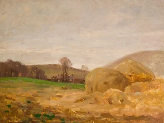 Paisaje con pajares