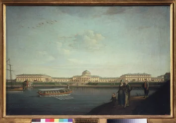 El Palacio Tauride visto desde el Neva (San Petersburgo). Pintura de Benjamin Paterssen (1748-1815), óleo sobre lienzo