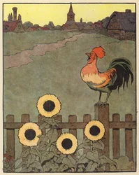 Ilustración para Chantecler de Benjamin Rabier (litografía en color)