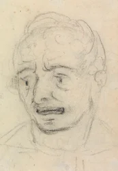 Retrato de la expresión facial de un hombre