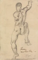 Estudio de la figura de un hombre desnudo