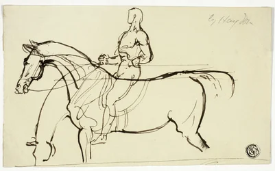 Boceto de caballo y jinete