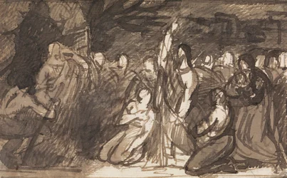Estudio de Cristo resucitando a Lázaro