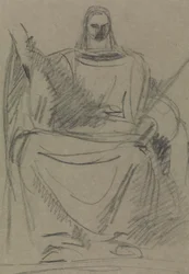 Estudio de una figura masculina sentada