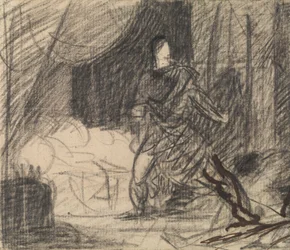 El asesinato de Duncan - Macbeth con el cadáver (y Lady Macbeth acercándose)