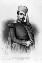 Retrato de Louis Jucault de Lamoriciere (1806-1865), general francés (dibujo)