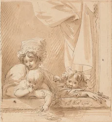 Una madre y dos hijos