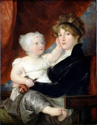 La señora Benjamin West II con su hijo Benjamin West III