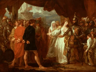 La reina Philippa intercede por la vida de los burgueses de Calais