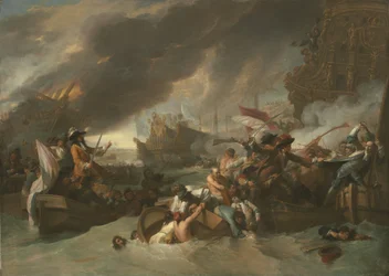 La batalla de La Hogue, c.1778