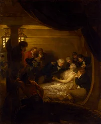 La muerte de Lord Nelson en la batería del barco «Victory»