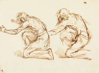 Dos figuras arrodilladas
