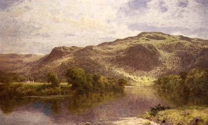 Un estanque tranquilo en el río Conway, Churchpool, debajo de Bettwys-y-Coed