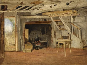 Estudio de un interior de cabaña, c.1869