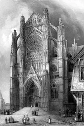 El transepto sur de la Catedral de Beauvais, Francia, 1836