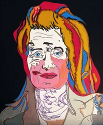 50 Grandes Escritoras de la Historia : Elfriede Jelinek, 2015 (óleo y acrílico sobre lienzo)