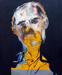 50 Major Writers In History : Philip Roth, 2015 (óleo y acrílico sobre lienzo)