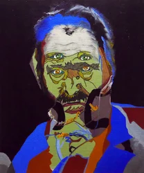 50 Grandes Escritores de la Historia : Victor Hugo, 2015 (óleo y acrílico sobre lienzo)