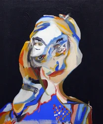 50 Major Writers In History : truman Capote, 2015 (óleo y acrílico sobre lienzo)