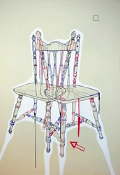 Chaise manifeste, 2023 (óleo y acrílico sobre lienzo mixto)