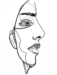 Entre deux 1, 2019 (tinta sobre papel)