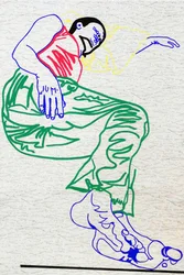 Passager 13, 2020 (acrílico sobre papel japonés serigrafiado)