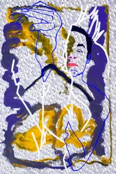 Passager 17, 2020 (acrílico sobre papel japonés serigrafiado)