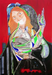 Surpeinture : Saint Jean-Baptiste, 2020 (óleo, papel y acrílico sobre lienzo)