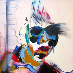 Surportrait: Estudio de un rostro en un paisaje, 2005 (óleo sobre lienzo)
