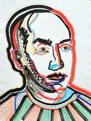 Surportrait : Isamu Noguchi 1, 2022 (acrílico sobre papel)
