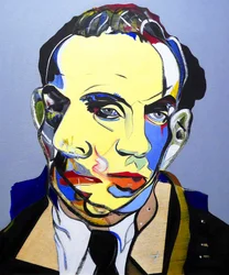 Surportrait : Louis-Ferdinand Céline, 2023 (óleo sobre panel de madera)