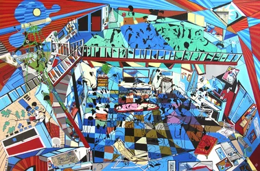 Los invasores, 2000 (óleo y acrílico sobre lienzo)